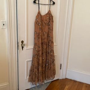 Anthropologie Maeve Sequined Tulle Midi Dress - Large